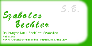 szabolcs bechler business card